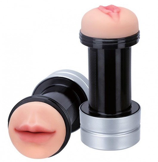 Двусторонний мастурбатор REALSTUFF 2 IN 1 HUMMER MOUTH   VAGINA - ротик и вагина - Dream Toys - в Барнауле купить с доставкой