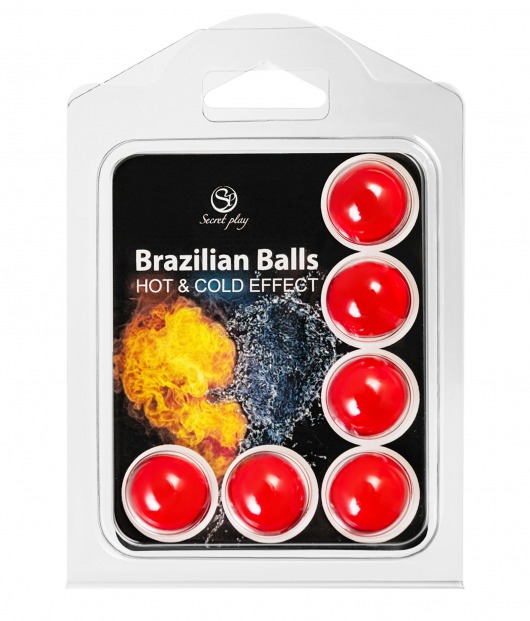 Набор из 6 шариков с массажным маслом Brazilian Balls с охлаждающим и разогревающим эффектом - Secret Play - купить с доставкой в Барнауле