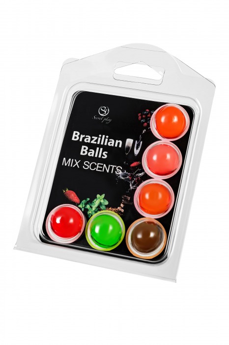 Набор из 6 шариков с ароматизированными массажными маслами Brazilian Balls - Secret Play - купить с доставкой в Барнауле
