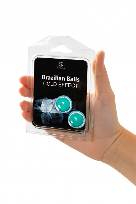 Набор из 2 шариков с массажным маслом Brazilian Balls с охлаждающим эффектом - Secret Play - купить с доставкой в Барнауле