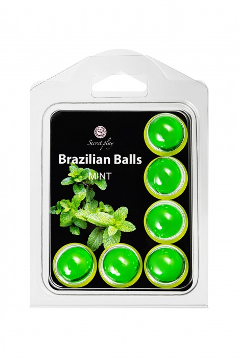 Набор из 6 шариков с массажным маслом Brazilian Balls с ароматом мяты - Secret Play - купить с доставкой в Барнауле