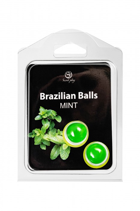 Набор из 2 шариков с массажным маслом Brazilian Balls с ароматом мяты - Secret Play - купить с доставкой в Барнауле