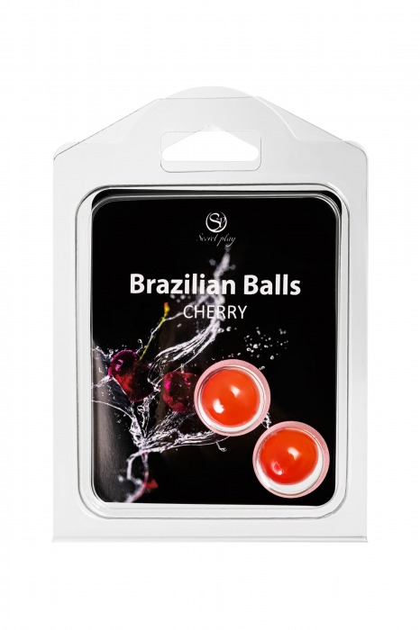 Набор из 2 шариков с массажным маслом Brazilian Balls с ароматом вишни - Secret Play - купить с доставкой в Барнауле