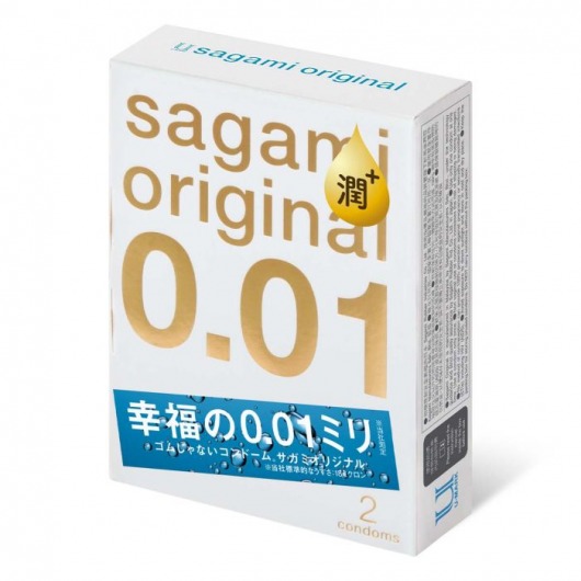 Увлажнённые презервативы Sagami Original 0.01 Extra Lub - 2 шт. - Sagami - купить с доставкой в Барнауле