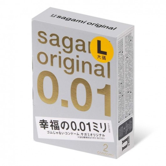 Презервативы Sagami Original 0.01 L-size увеличенного размера - 2 шт. - Sagami - купить с доставкой в Барнауле