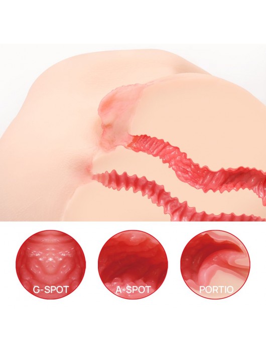 Мастурбатор-полуторс с двойным слоем материала Vanilla Onahole Real Vagina - KOKOS - в Барнауле купить с доставкой