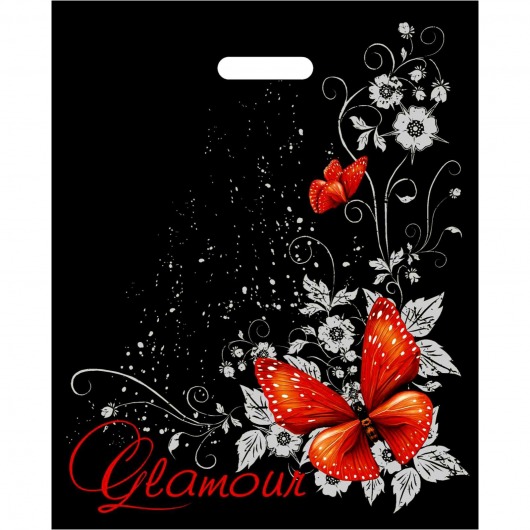 Черный пакет Glamour с вырубной ручкой (38х47 см) - Сима-Ленд - купить с доставкой в Барнауле