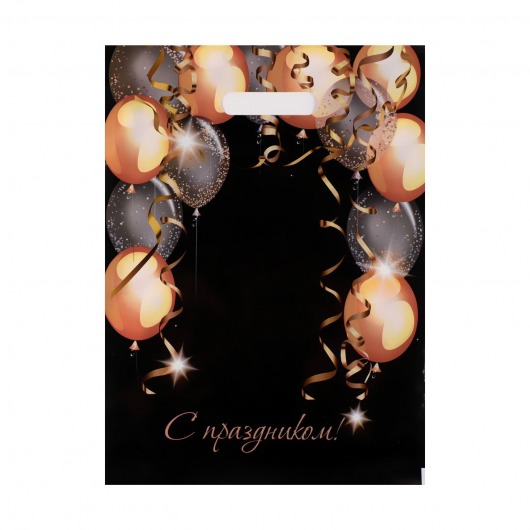 Пакет с вырубной ручкой и принтом в виде шариков (30х40 см) - Сима-Ленд - купить с доставкой в Барнауле