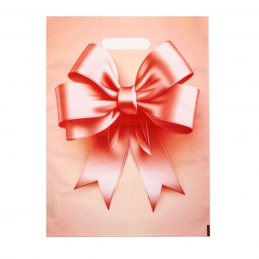 Пакет с принтом в виде банта с вырубной ручкой (30х40 см) - Сима-Ленд - купить с доставкой в Барнауле