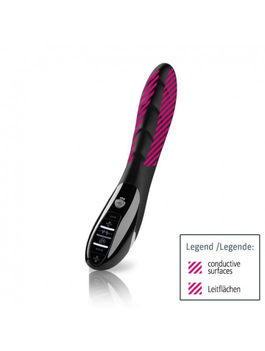 Вибратор с электростимуляцией Sizzling Simon Black Edition - 27 см. - MyStim - купить с доставкой в Барнауле