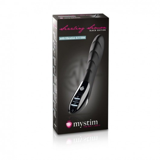 Вибратор с электростимуляцией Sizzling Simon Black Edition - 27 см. - MyStim - купить с доставкой в Барнауле