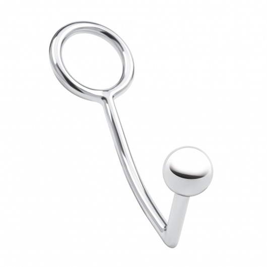 Кольцо на пенис с анальным стимулятором Stainless Steel Anal Hook   Cock Ring - BlueLine - в Барнауле купить с доставкой