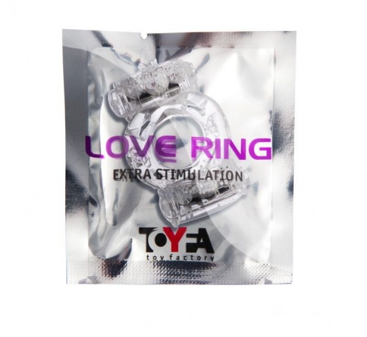 Прозрачное виброкольцо с двумя вибропульками - Toyfa Basic - в Барнауле купить с доставкой