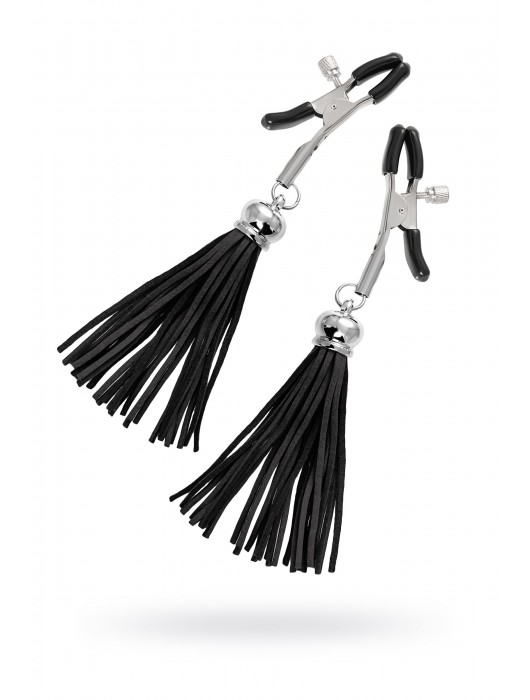 Зажимы на соски «Прищепки» с черными кисточками из замши - Pecado - купить с доставкой в Барнауле