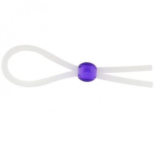 Прозрачное лассо с фиолетовой бусиной SILICONE COCK RING WITH BEAD LAVENDER - NMC - в Барнауле купить с доставкой