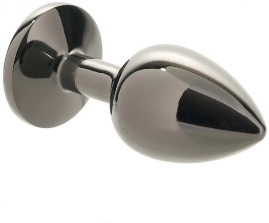 Черная алюминиевая анальная пробка с кристаллом - 7 см. - Kanikule