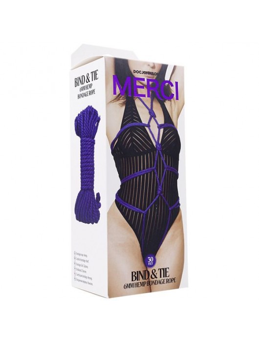 Фиолетовая верёвка для связывания и фиксации Bind Tie - 9,14 м. - Doc Johnson - купить с доставкой в Барнауле