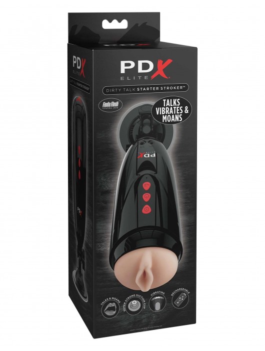 Мастурбатор-вагина с вибрацией Dirty Talk Starter Stroker - Pipedream - в Барнауле купить с доставкой