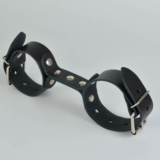 Черные кожаные наручники-фиксатор - Sitabella - купить с доставкой в Барнауле