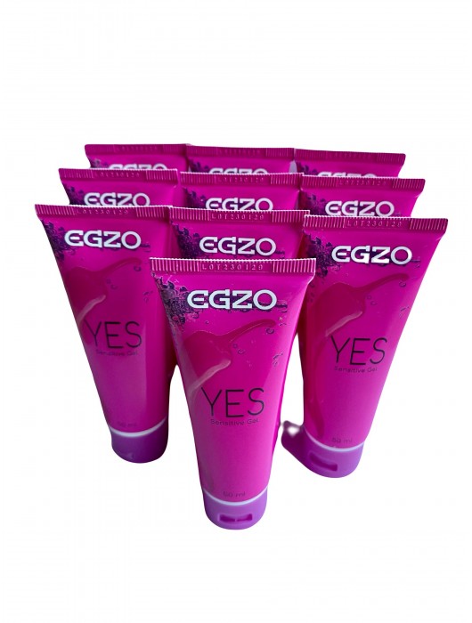 Набор из 10 согревающих лубрикантов на водной основе Egzo Yes (по 50 мл.) - EGZO - купить с доставкой в Барнауле