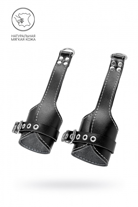 Черные подвесы с белой строчкой - Pecado - купить с доставкой в Барнауле