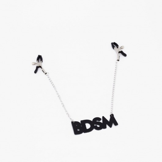 Зажимы на соски с кожаной подвеской BDSM - Crazy Handmade - купить с доставкой в Барнауле