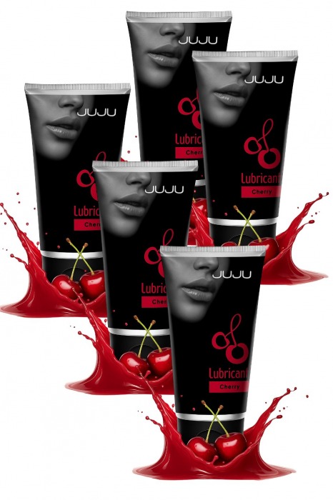 Набор из 5 съедобных лубрикантов JUJU со вкусом вишни - JuJu - купить с доставкой в Барнауле