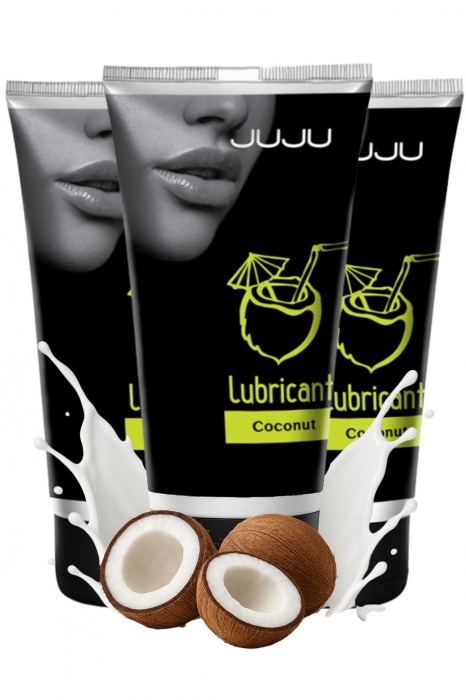 Набор из 3 съедобных лубрикантов JUJU со вкусом кокоса - JuJu - купить с доставкой в Барнауле