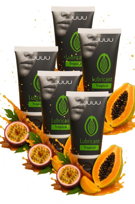 Набор из 5 съедобных лубрикантов JUJU со вкусом тропических фруктов - JuJu - купить с доставкой в Барнауле