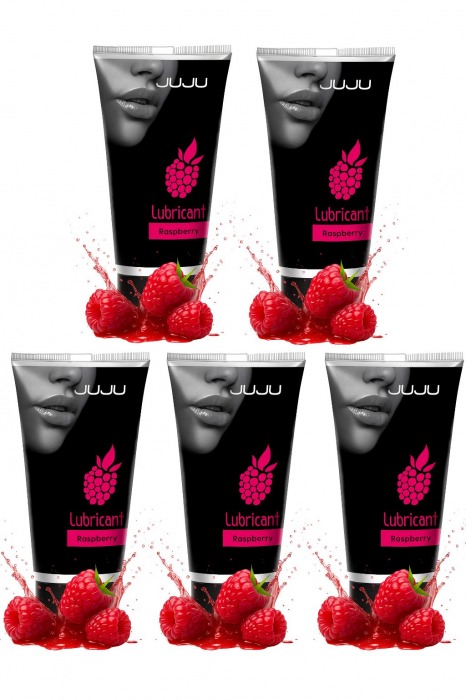 Набор из 5 съедобных лубрикантов JUJU со вкусом малины - JuJu - купить с доставкой в Барнауле