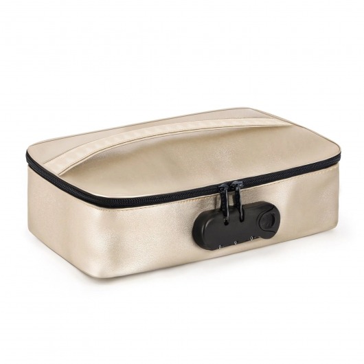 Золотистая сумочка для хранения игрушек Discreet Box - Dorcel - купить с доставкой в Барнауле