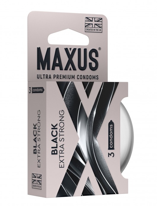 Черные утолщенные презервативы MAXUS Extra Strong с железным кейсом - 3 шт. - Maxus - купить с доставкой в Барнауле