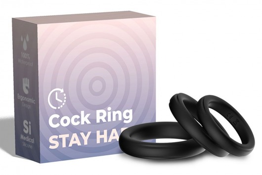 Набор из 3 черных эрекционных колец Stay Hard - Boys of Toys - в Барнауле купить с доставкой