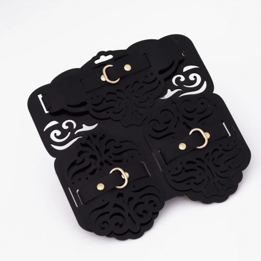 Фигурный набор для БДСМ-игр с узорами и золотистой фурнитурой - Crazy Handmade - купить с доставкой в Барнауле