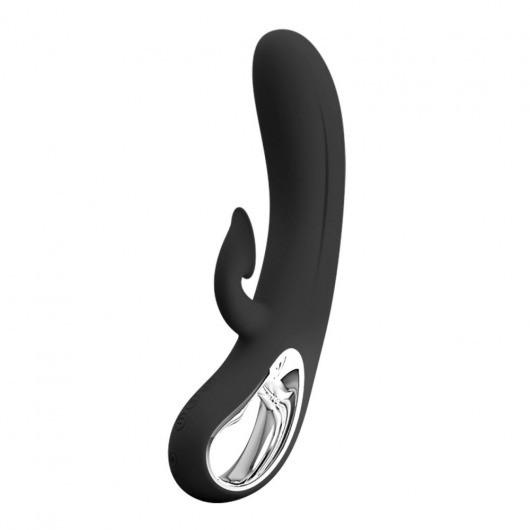 Черный вибратор-кролик Romance Massage - 24 см. - Baile купить в Барнауле с доставкой в Orgasmix.ru Черный вибратор-кролик Romance Massage - 24 см. - Baile
