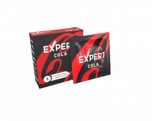 Презервативы с ароматом колы Expert Cola - 3 шт. - Expert - купить с доставкой в Барнауле