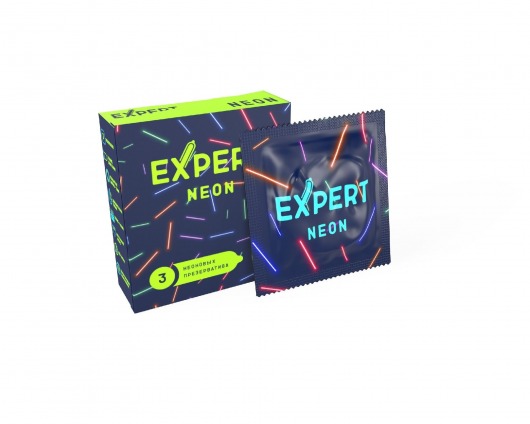 Светящиеся в темноте презервативы Expert Neon - 3 шт. - Expert - купить с доставкой в Барнауле