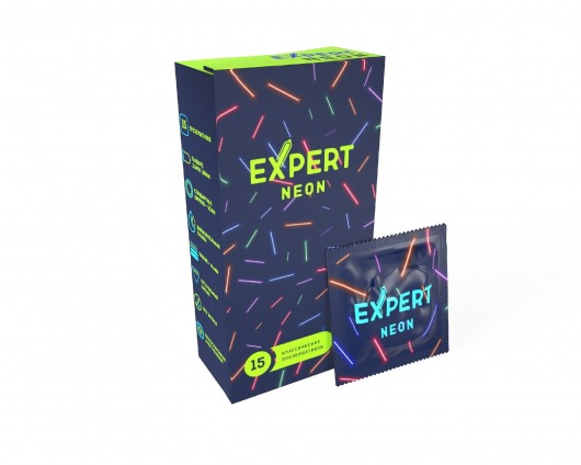 Светящиеся в темноте презервативы Expert Neon - 15 шт. - Expert - купить с доставкой в Барнауле