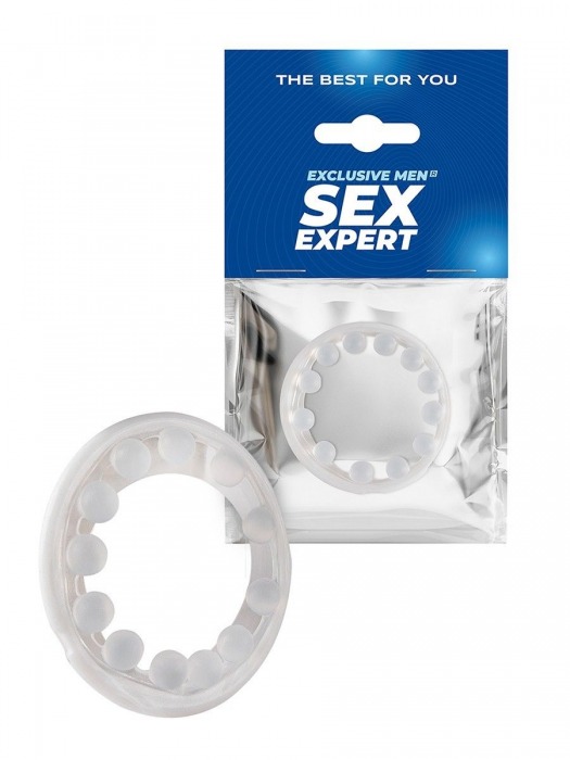 Эрекционное кольцо со стимулирующими шариками на поверхности - Sex Expert - в Барнауле купить с доставкой