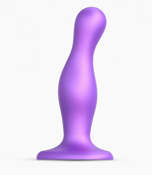Фиолетовая насадка Strap-On-Me Dildo Plug Curvy size M - Strap-on-me - купить с доставкой в Барнауле