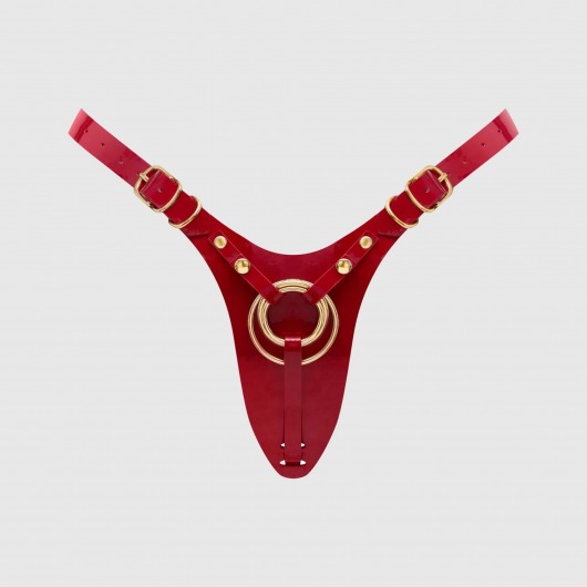 Красный пояс для фиксации насадок Strap-On-Me Leatherette Harness Fabulous - Strap-on-me - купить с доставкой в Барнауле