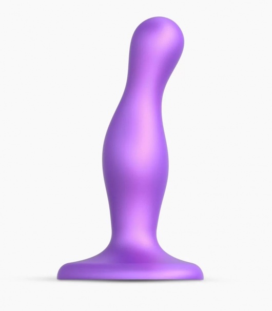 Фиолетовая насадка Strap-On-Me Dildo Plug Curvy size S - Strap-on-me - купить с доставкой в Барнауле