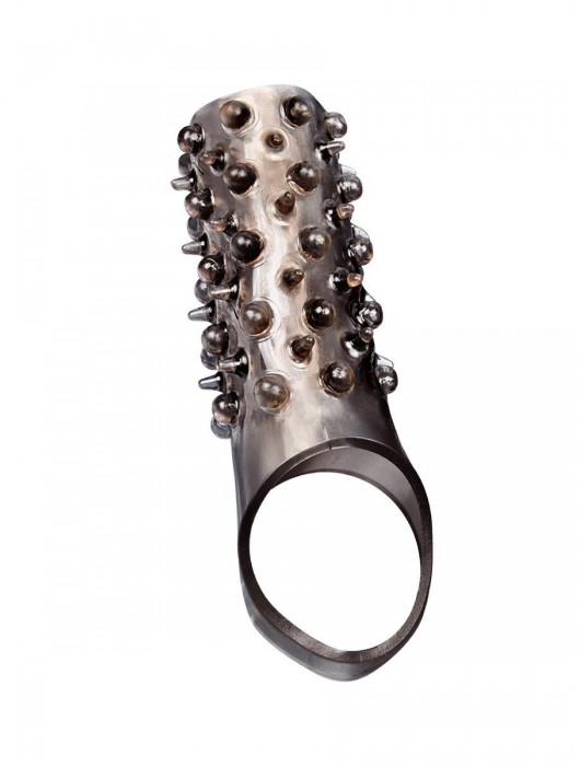 Дымчатая насадка на пенис с шипами и выпуклостями - 12,5 см. - Sex Expert - в Барнауле купить с доставкой