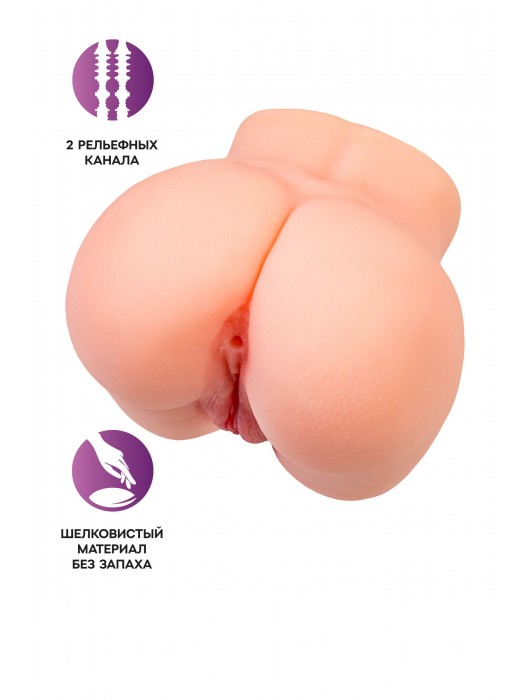 Реалистичный мастурбатор в форме попки с двумя любовными входами - No Name - в Барнауле купить с доставкой
