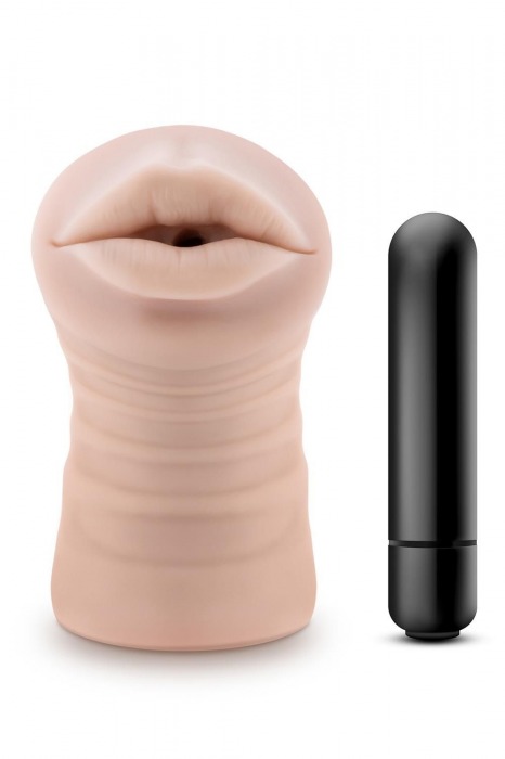Телесный мастурбатор-ротик Nicole Vibrating Masturbator - Blush Novelties - в Барнауле купить с доставкой