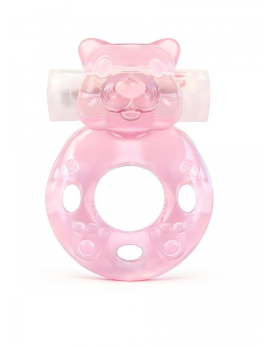Розовое эрекционное виброкольцо в форме мишки - 1137 - в Барнауле купить с доставкой