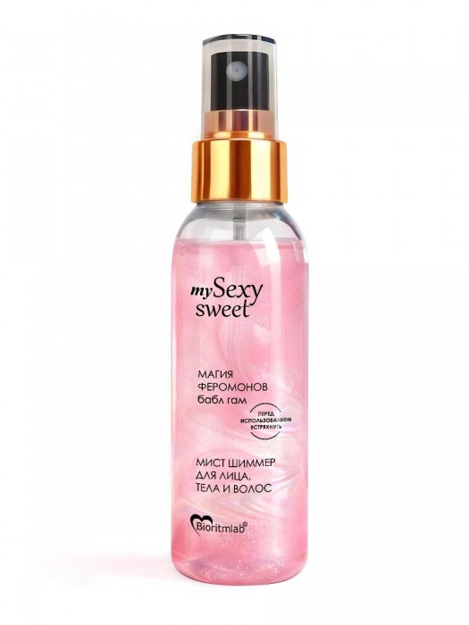 Мист для лица, тела и волос Sexy Sweet с ароматом бабл-гам, шиммером и феромонами - 95 мл. -  - Магазин феромонов в Барнауле