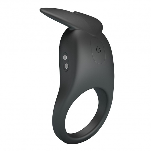 Черное перезаряжаемое виброкольцо Carlton - Baile - в Барнауле купить с доставкой