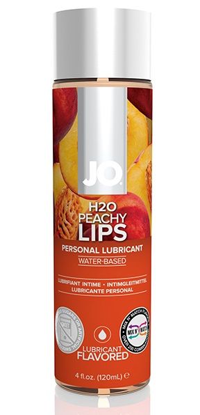 Лубрикант на водной основе с ароматом персика JO Flavored Peachy Lips - 120 мл. - System JO - купить с доставкой в Барнауле