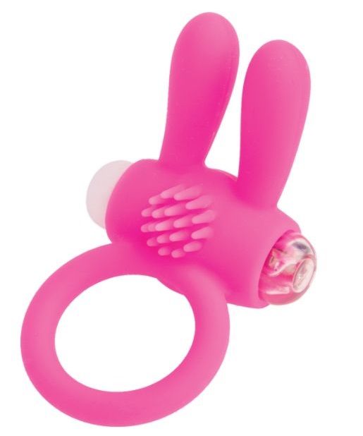 Розовое эрекционное виброкольцо A-toys с ушками - A-toys - в Барнауле купить с доставкой